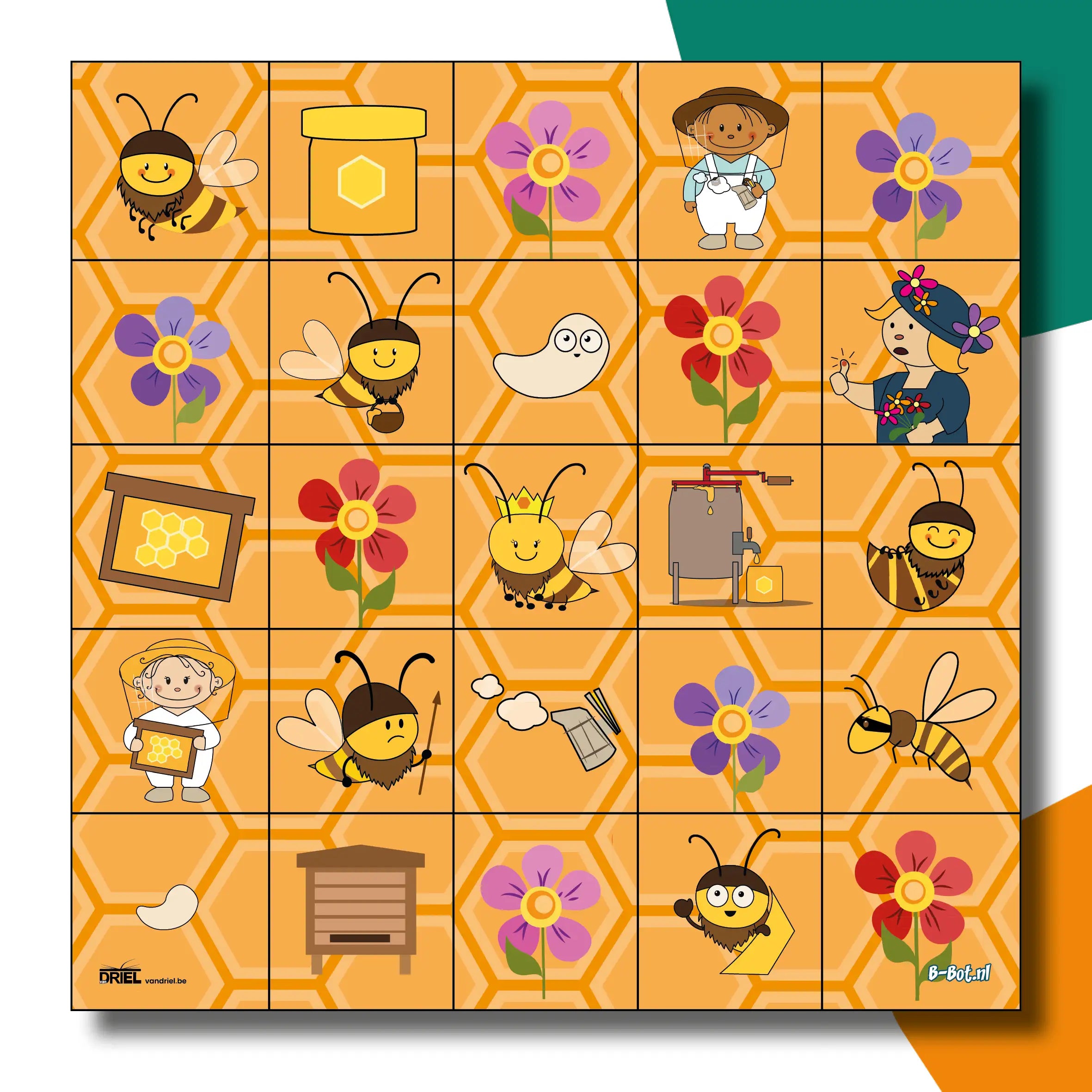 De bijtjes van Juliette en Juliaan | Stoffen mat voor Bee-Bot