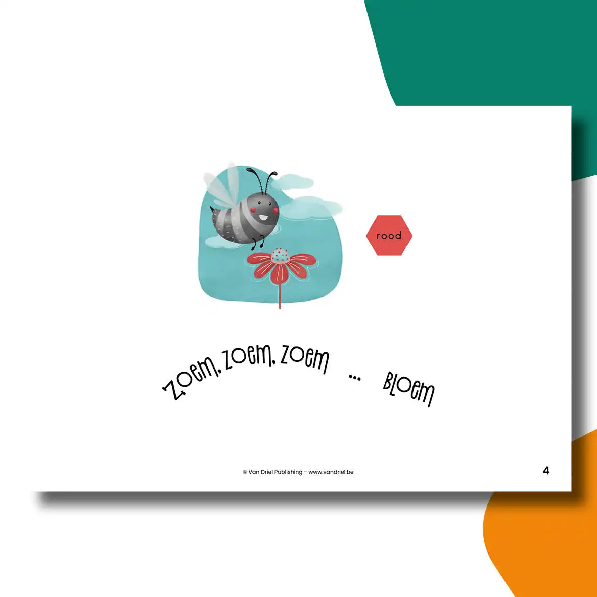 Zoem de bij zoekt kleuren| kamishibai vertelplaten