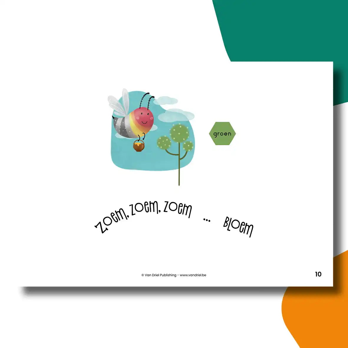 Zoem de bij zoekt kleuren| kamishibai vertelplaten